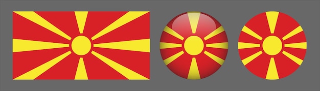 Plik wektorowy wektor zestaw flag macedonii północnej