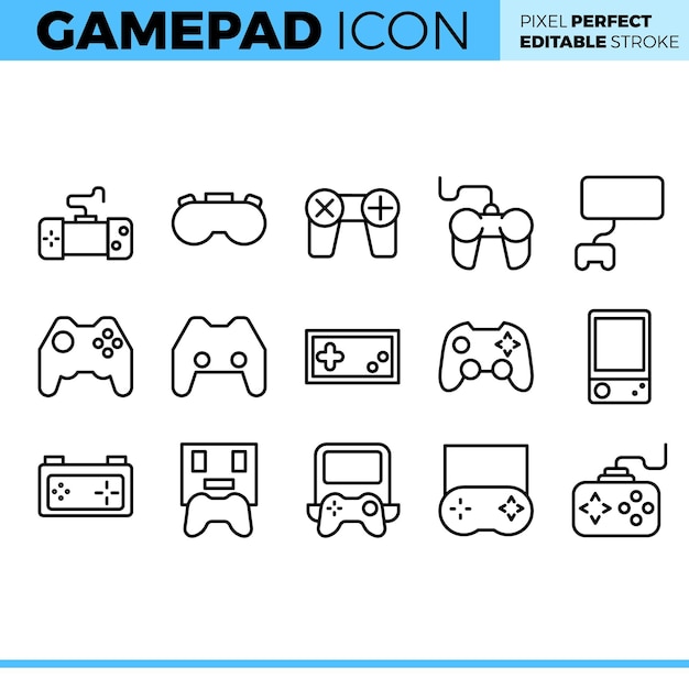 Wektor zestaw ikon Gamepad
