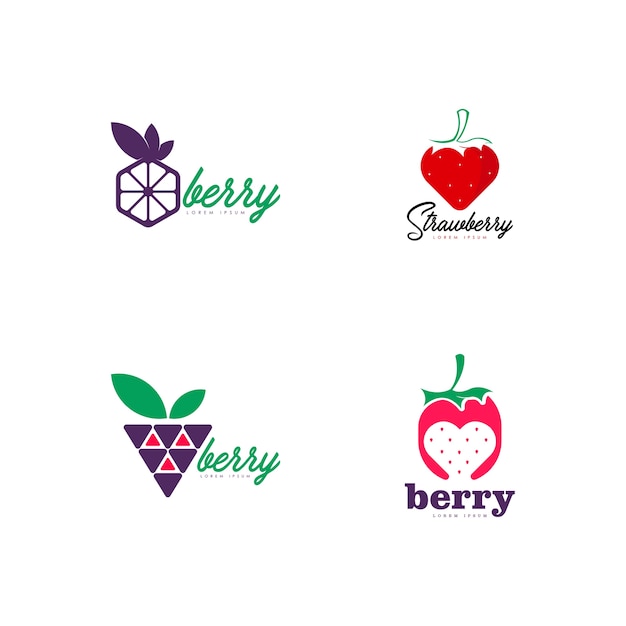 Wektor Zestaw Logo Berry