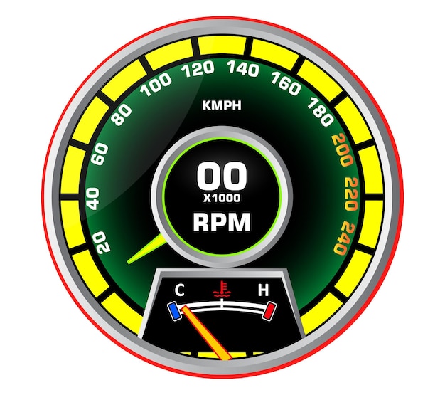 Wektor Zestaw Prędkościomierzy Dla Urządzenia Analogowego Na Desce Rozdzielczej Dla Prędkości. Kontrola Prędkościomierza Wnętrza Samochodu.