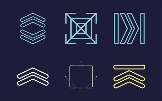 Plik wektorowy wektor zestaw y2k modne figury geometryczne postmodernistyczne płaskie minimalistyczne ikony