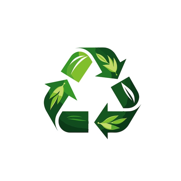 Wektor Zielonego Recyklingu Logo Na Białym Tle