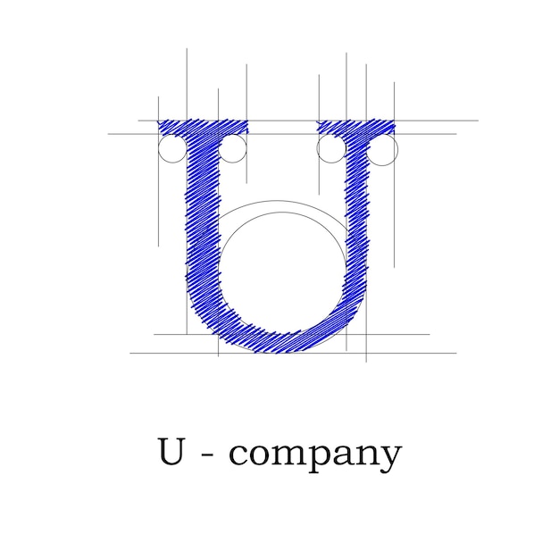 Wektor Znak Projekt Litera U