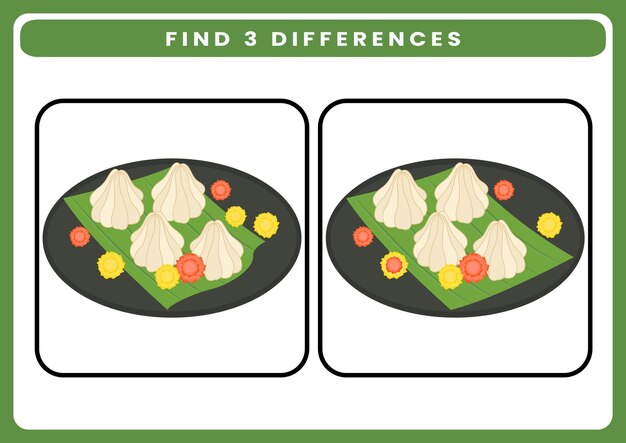 Wektor Znaleźć 3 Różnice Smaczne Jedzenie