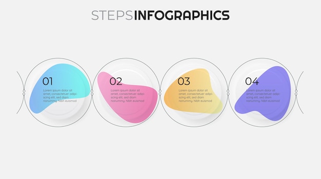 Plik wektorowy wektora infographic modny liniowy i neomorficzny projekt opcji lub kroków. infografiki krok po kroku. neomorfizm