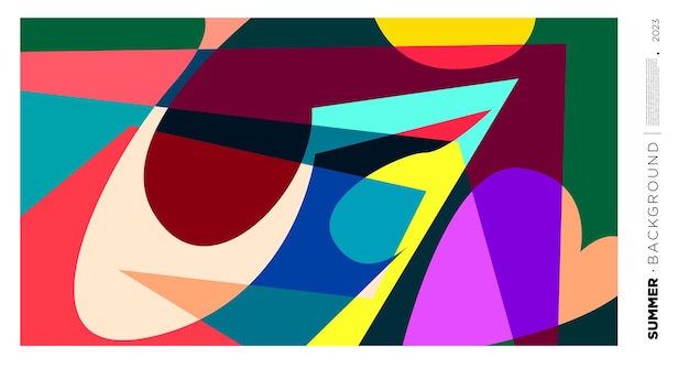 Wektorowa abstrakcjonistyczna kolorowa dynamiczna geometryczna wzór tła ilustracja na lato 2023