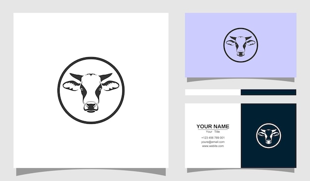 wektorowa graficzna ilustracja logo głowy krowy