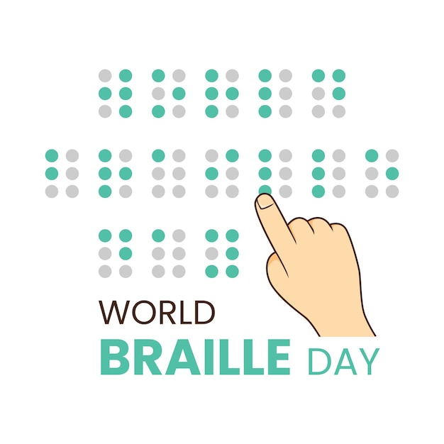 Plik wektorowy wektorowa grafika światowego dnia braille'a