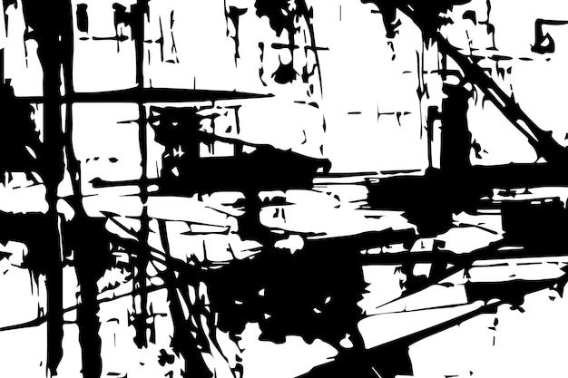 Wektorowa grunge overlay tekstura Czarno-biały Grunge tekstura tła pęknięć, szczelin i plam
