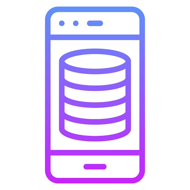 Wektorowa ikona bazy danych dla smartfonów ilustracja ikony hostingu internetowego