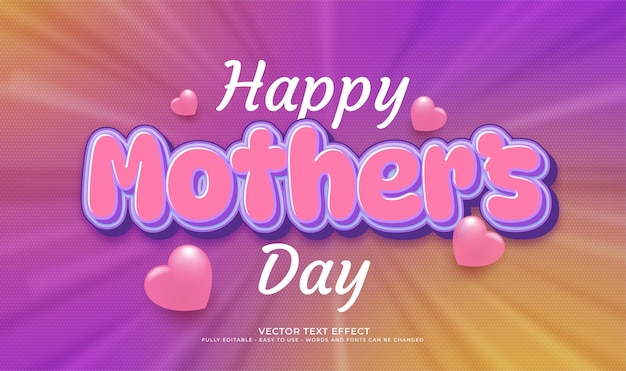 Wektorowa Ikona Logo Dnia Matki Z Efektem Stylu 3d 02