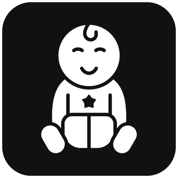 Plik wektorowy wektorowa ikona uśmiechniętego dziecka może być używana do zestawu ikon baby shower