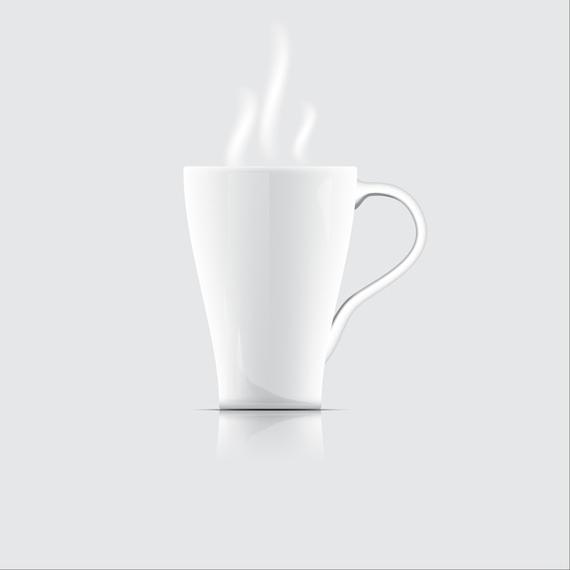 Wektorowa ilustracja białej filiżanki ceramiczny odosobniony