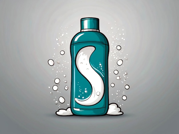 Plik wektorowy wektorowa ilustracja butelki z detergentem, szamponem lub żelem prysznicowym i izolowaną pianką