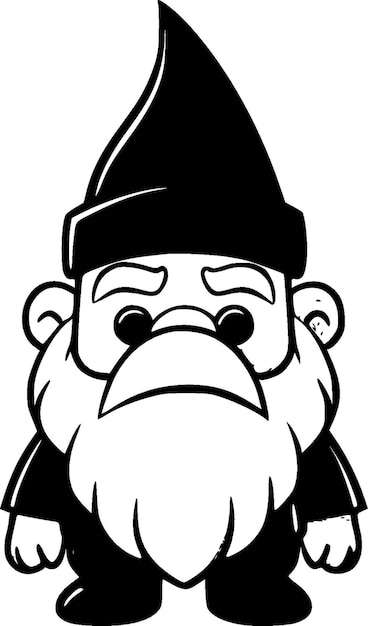 Wektorowa Ilustracja Czarno-białej Ikony Gnome