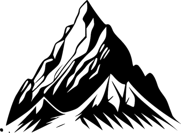 Plik wektorowy wektorowa ilustracja górskiej minimalistycznej i prostej sylwetki