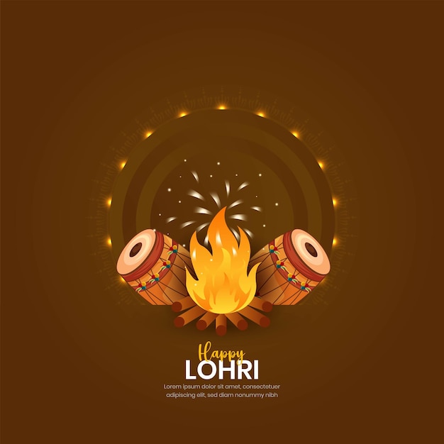 Wektorowa ilustracja Happy Lohri i Baishakhi Holiday na festiwalu punjabi