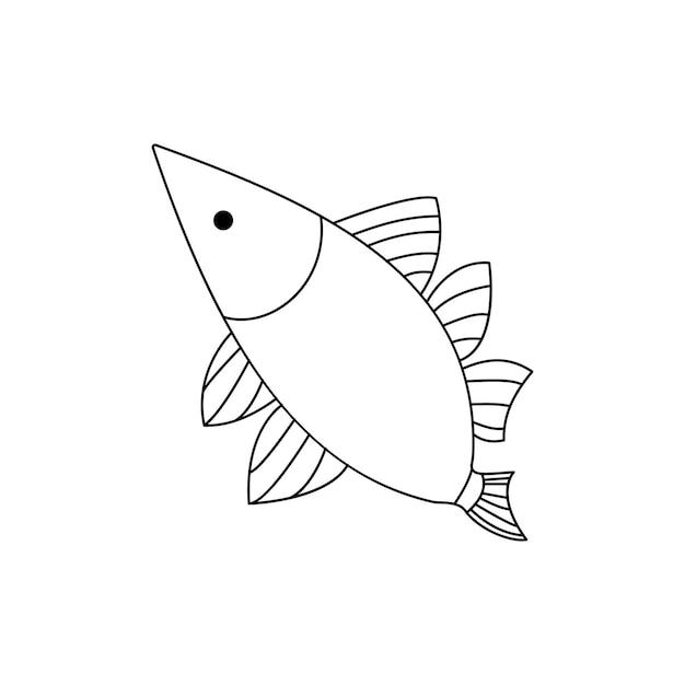 Plik wektorowy wektorowa ilustracja i projekt tatuażu ryby z ciągłą jedną linią sztuki