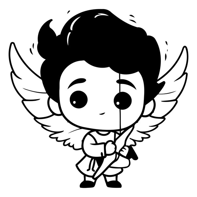 Plik wektorowy wektorowa ilustracja kreskówki cupid boy cute