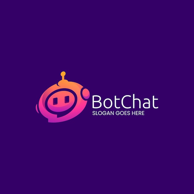 Wektorowa Ilustracja Logo Bot Chat Gradient Kolorowy Styl
