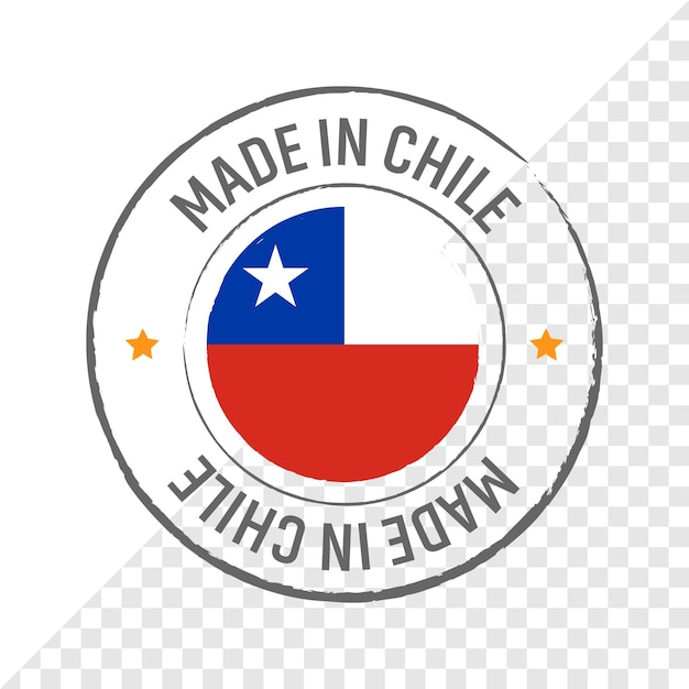 Wektorowa ilustracja logo flagi pieczęci "Made in Chile"