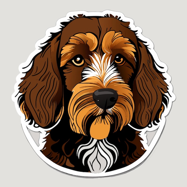 Wektorowa Ilustracja Naklejki Australijskiej Labradoodle