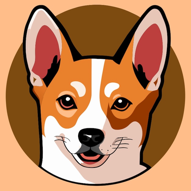 Plik wektorowy wektorowa ilustracja naklejki dla psów basenji