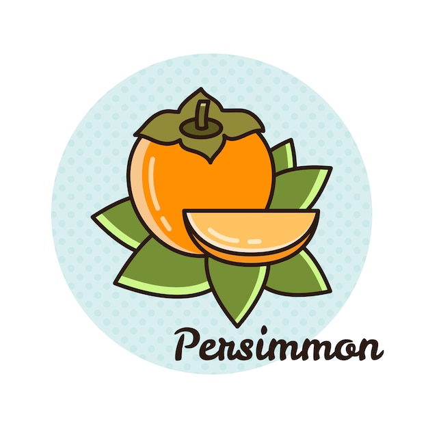 Wektorowa Ilustracja Persimmon.