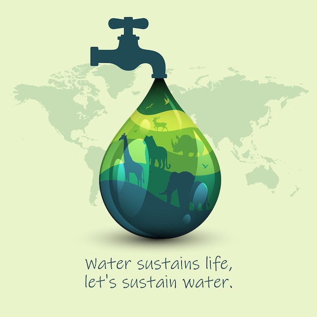 Plik wektorowy wektorowa ilustracja tła światowego dnia wody