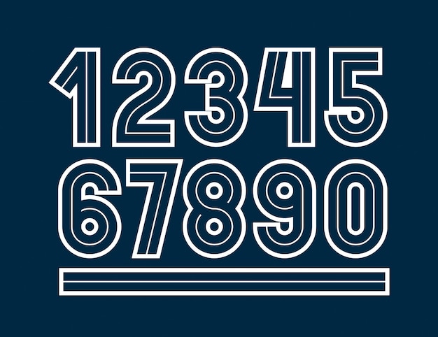 Wektorowa kolekcja liczb regularnych retro do wykorzystania w projektowaniu logo