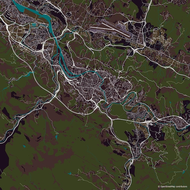 Plik wektorowy wektorowa mapa miasta bilbao biskajska hiszpania