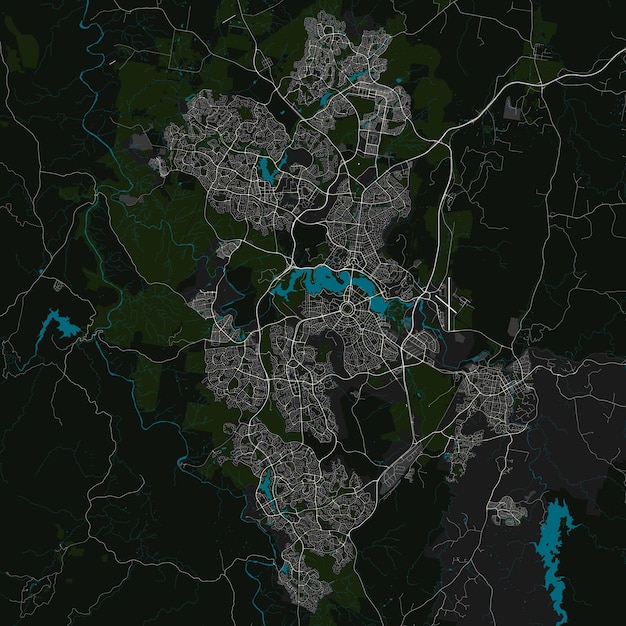 Wektorowa Mapa Miasta Canberra Australia, Dane Z Openstreetmap