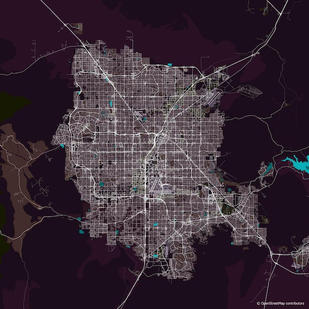 Wektorowa Mapa Miasta Las Vegas Nevada Usa