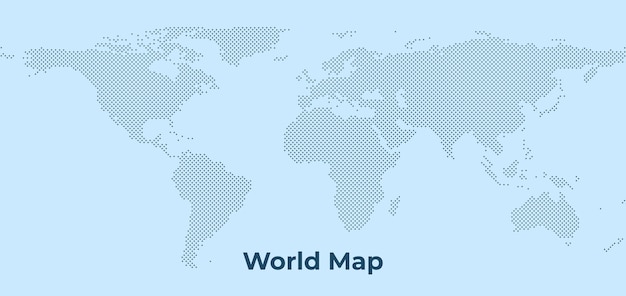 Wektorowa mapa świata tło plus wzór