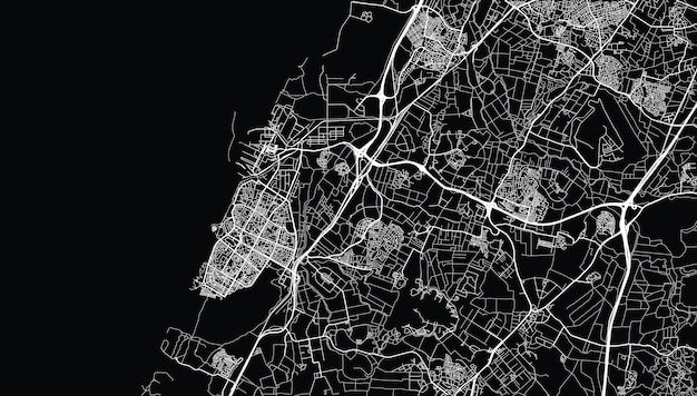 Wektorowa Miejska Mapa Miasta Aszdod Izrael Na Bliskim Wschodzie