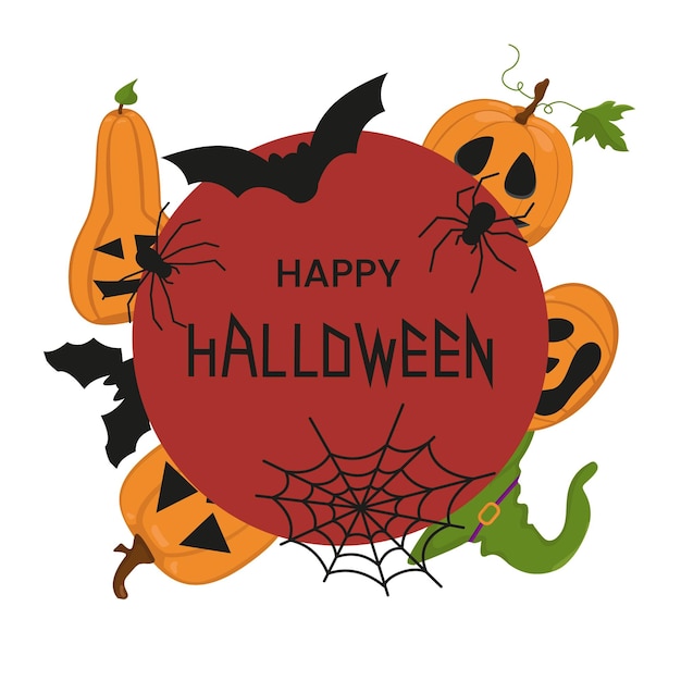 Wektorowa pocztówka z elementami projektowymi na Halloween