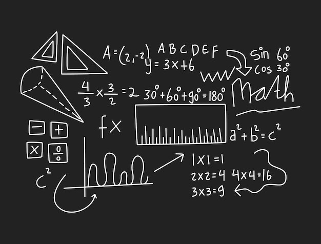 Plik wektorowy wektorowa realistyczna matematyka tablica tło ilustracja