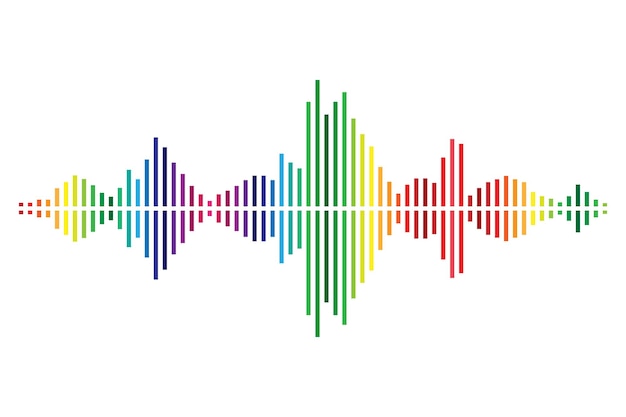 Wektorowe Fale Dźwiękowe Dynamiczny Kolorowy Przepływ światła