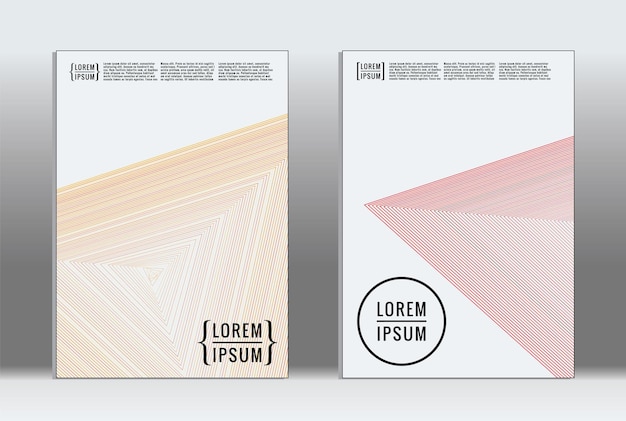 Wektorowe grafiki geometryczne z minimalistycznym wzorem dla szablonów, układów, plakatów, broszur, katalogów, ulotek. Zestaw plakatów z minimalistycznymi elementami geometrycznymi. Szablon projektowania z liniami