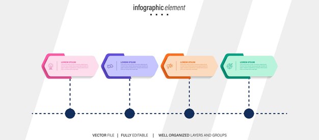 Wektorowe informacje biznesowe grafika linia czasowa kroki info grafika projekt szablonu