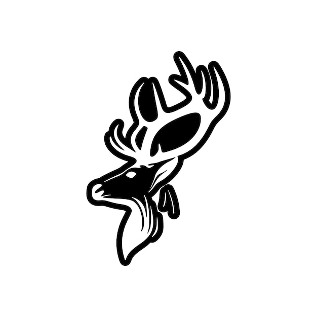 Wektorowe logo jelenia w czerni i bieli, proste i stylowe