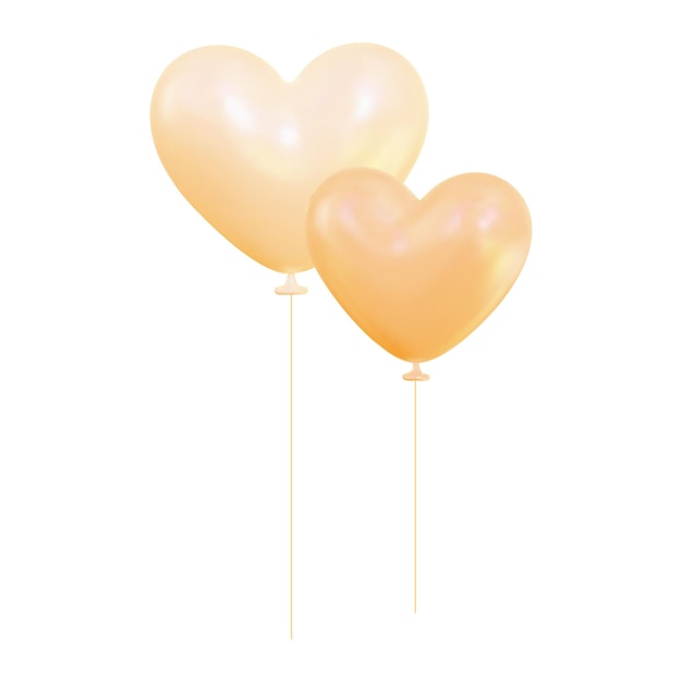 Wektorowy balon sercowy na białym tle