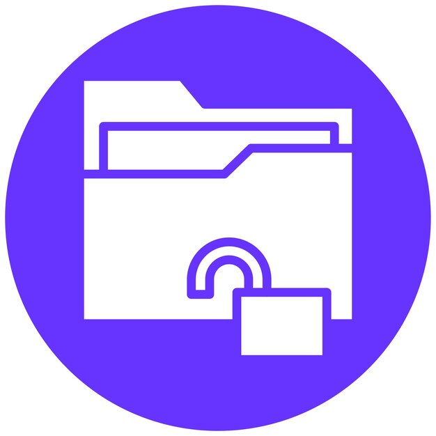 Wektorowy folder projektowania Odblokowany styl ikony