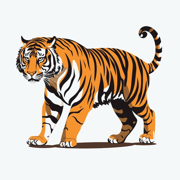 Wektorowy Gigantyczny Tygrys Tygrys Rysujący Całe Ciało