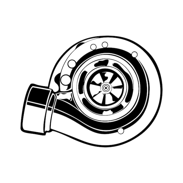 Wektorowy ilustrator line art turbo design