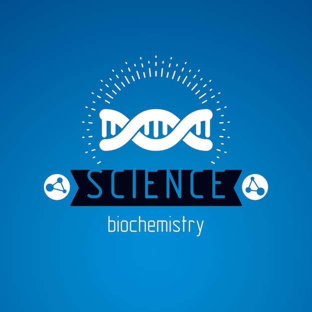 Plik wektorowy wektorowy model ludzkiego dna, podwójna helisa. bioinżynieria i genetyka pojęciowy wektor logo, symbol badań laboratoryjnych.