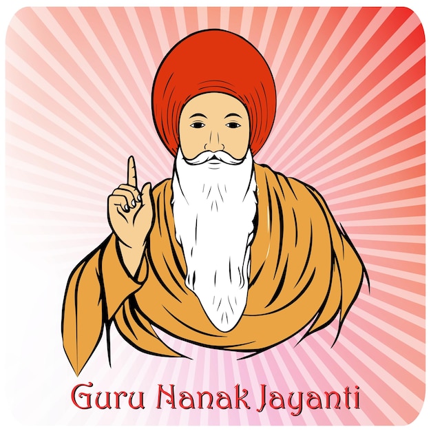 Wektorowy Plakat Guru Nanak Jayanti Z Tłem