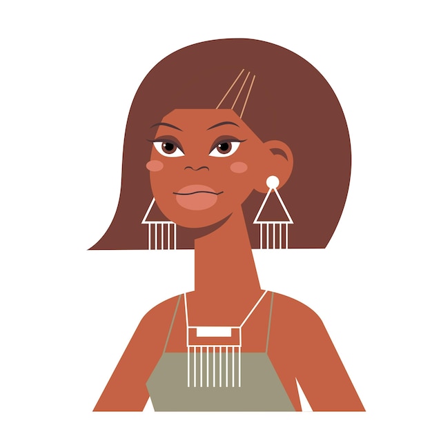 Plik wektorowy wektorowy portret abstrakcyjnej afrykańskiej kobiety.