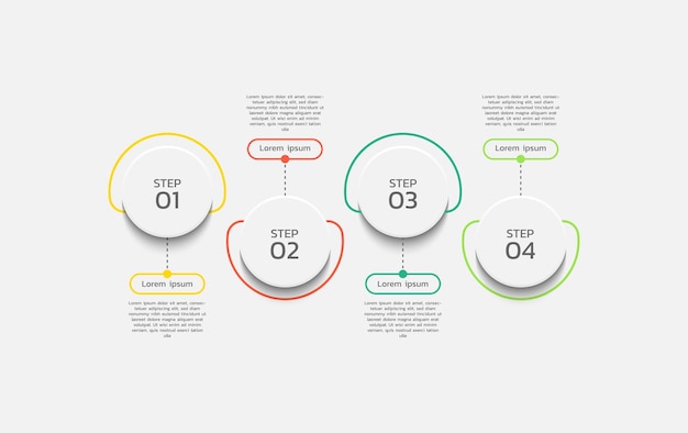 Wektorowy Proces Biznesowy Szablon Infograficzny Kolorowy Projekt