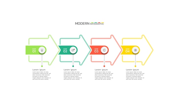 Wektorowy Proces Biznesowy Szablon Infograficzny Kolorowy Projekt